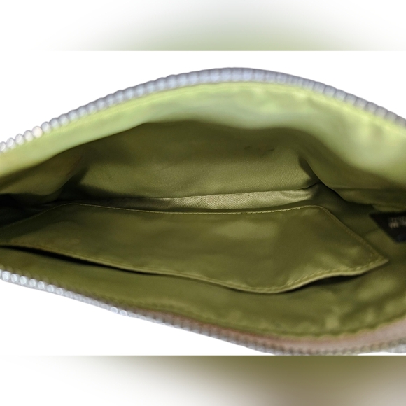 Coach Vintage Signature C Canvas/leather Wristlet/clutch In Black, White & Green - Picture 7 of 10